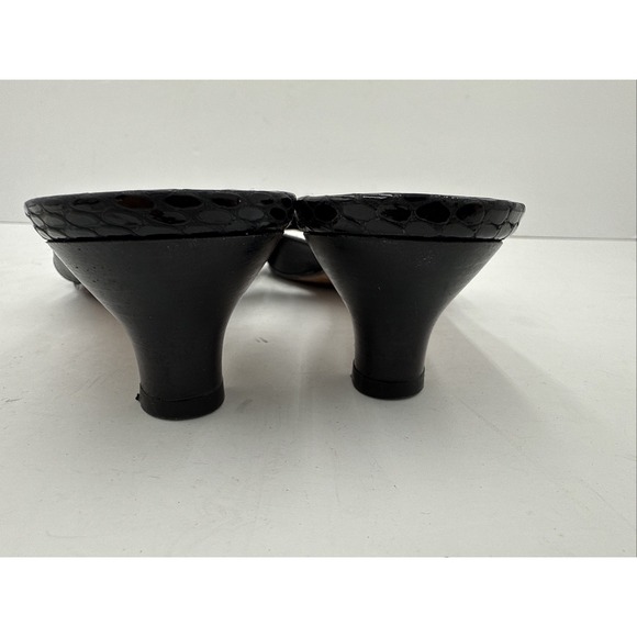 Vtg Brighton Maui Mules Sandals Black Open Toe Concho Italy 6 1/2 M - Picture 6 of 7